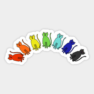 Cute Cats Rainbow Sticker